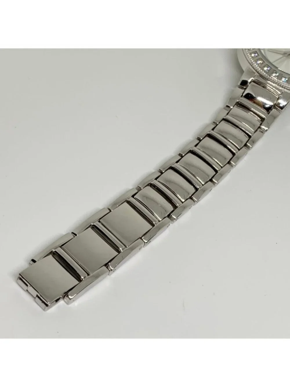 DMQ women’s silver tone watch 35mm quartz mop dial rhineston up to 7.5” running